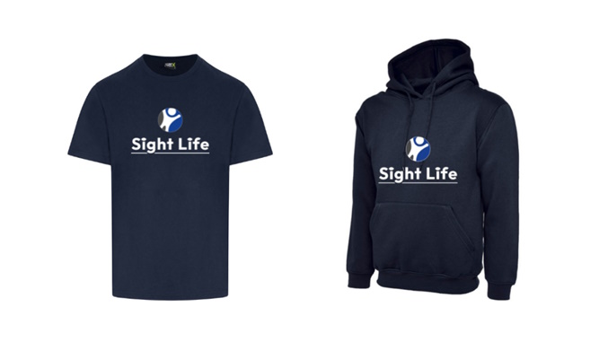 Image showing front of T-Shirt and Hoodie with Sight Life logo