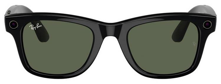 A pair of the black frame Ray Ban meta glasses